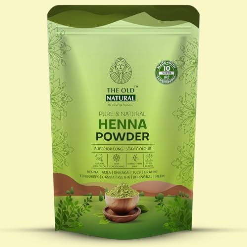 The Old Natural Henna Powder for Hair Color & Hair Growth | 100% Pure Natural Mehndi Powder for Hair & Hands | Chemical Free Hair Conditioner for Strong, Shiny Hair | Herbal Henna for Men & Women – 200g