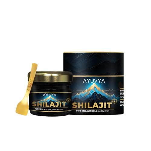 Ayuvya Shilajit Gold | Pure Shilajit Resin | Supports Strength, Stamina & Energy | For Men & Women | 20 g, As Seen on Shark Tank