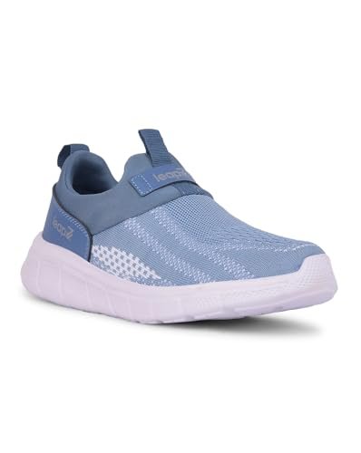 Liberty LEAP7X BOSTER-L2E Sports Shoes for Women with Knitted Upper | EVA Sole, Slip-on Style| Memory Foam Insole | Comfortable Footbed | Walking, Gym & Outdoor Wear-4 UK (37 EU-Blue)