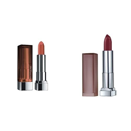 Maybelline New York Color Sensational Creamy Matte Lipstick, 696 Burgundy Blush, 3.9g And Maybelline New York Color Sensational Creamy Matte Lipstick, 657 Nude Nuance, 3.9g