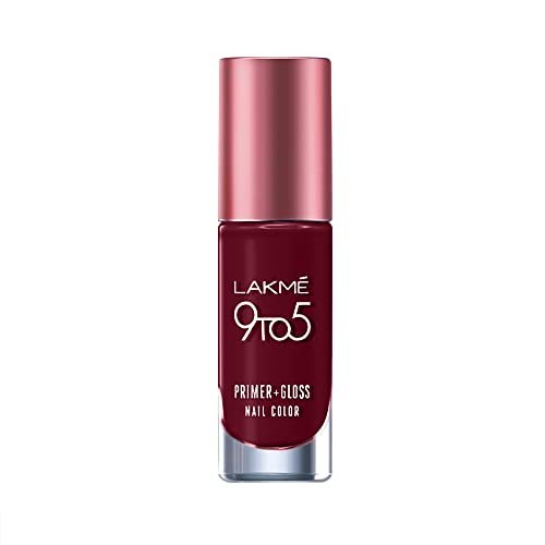LAKMÉ 9To5 P+G Glossy Finish Nail Color Smokey Crimson 6Ml