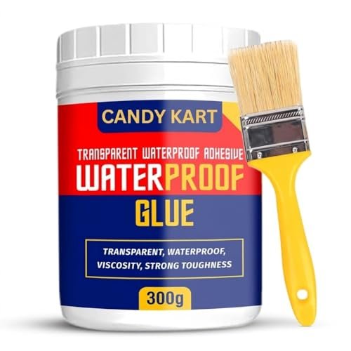 Crack Seal Glue 300gm with Brush Transparent Waterproof Resin Epoxy for Roof Leakage Crack Seal Agent Roof Water Leakage Solution Water Proof Glue for Waterproofing (300 GM / 1 Pack),