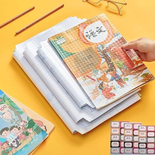 PANCA Transparent Self Adhesive Book Cover Film Sheets – 30 Pcs Waterproof Notebook & Textbook Protector Covers, 3 Different Sizes (10 Each), Clear Sticky Plastic Wrap for School & Office Use