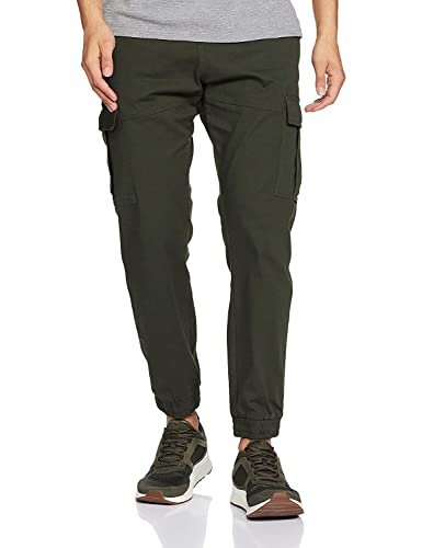 Amazon Brand – Symbol Men’s Stretchable Cargo Jogger Pants | Chinos | Casual Trousers (Slim Fit) (Deep Depths_30) Olive