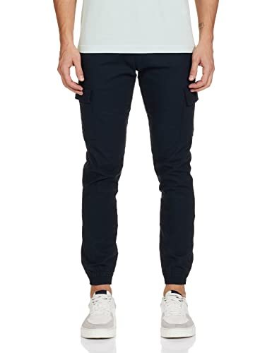 Diverse Men’s mid-Rise Casual Utility Cut and sew Cargo Joggers(DCMCT64SC24L40-1113B-30) Navy