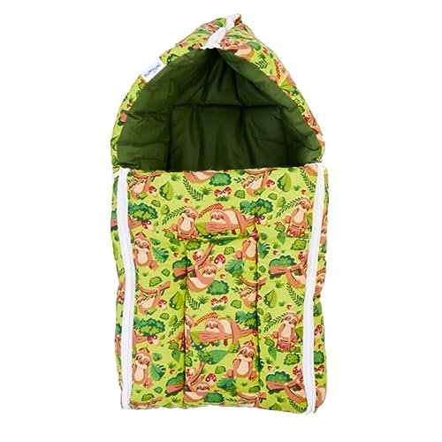 BUMTUM 0-6 Months New Born Baby Unisex Cotton Carry Bag/Sleeping Bag, 3 in 1 Baby Bed, Carry Nest for Infant, Sloth (Green)