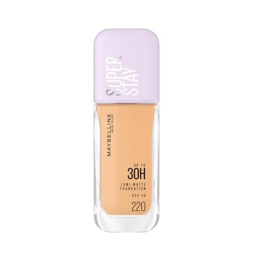Maybelline New York Super Stay Lumi-Matte Liquid Foundation – 220, Up To 30H Long Wear, Water & Transfer Proof. SuperStay Lumi-Matte Liquid Foundation comes with Non-comedogenic & Vegan Formula | 35ml