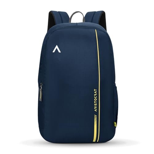 Aristocrat Nova 15L Laptop Backpack for Men & Women with Bottle Pocket | Padded Shoulder Straps, Multi Compartments | Travel & College Bag | Dark Blue