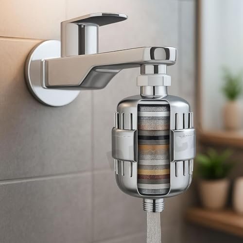 PANCA SF-15 PRO Shower & Tap Water Filter with 15-Stage Filtration | Hard Water Softener for Bathroom Use | Improves Hair & Skin | Removes Chlorine & Impurities (Filter Set)