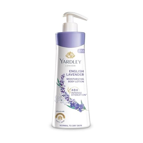 Yardley London English Lavender Moisturizing Body Lotion With Germ Shield| Infused With Lavender Oil| Daily Use Hand & Body Lotion With Natural Floral Extracts For Women| 400ml