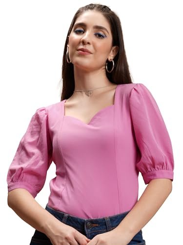 Ketch Women Short Sleeve Casual FIT Tops KHTP000482-M Pink
