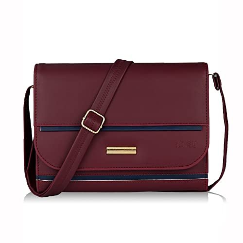 ALSU Women’s Maroon trendy Sling Bag | deattachable straps |card slots (irf-014mar)