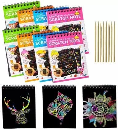 Royals Kids Birthday Return Gift Pack of 6 Activity & Drawing Scratch Books for Children