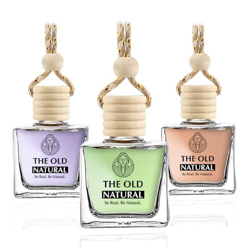 The Old Natural Car Perfume With Essential Oils | Car Perfume Diffuser With Wooden Lid | Car Fresheners Long Lasting | Car Perfumes (Pack Of 3, Expressions, Lavish Musk, Mystery – 10ml each)