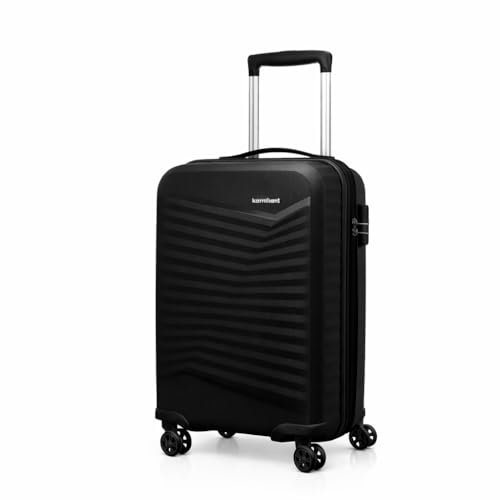 Kamiliant by American Tourister Rock-Lite Small 55 Cm Cabin Hard Sided Trolley Bag for Men & Women, Suitcase 35L for Travel with 3 Digit Combination Lock – Black