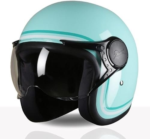 TVS MissFit Women’s Open Face Helmet | Lightweight Shell | Pastel Colors Designed Exclusively for Women | Extreme Comfort Fit for Girls | Clear Visor | DOT & ISI Certified (Aqua/S)