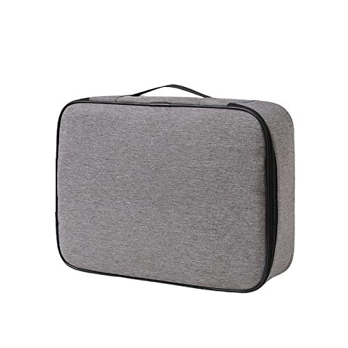 wolpin Professional Document Holder File Storage Document Bag File Folders for Certificates, Portfolio, Executive File Store A4 Documents Holder Multipurpose PP Office Home, Grey Bag