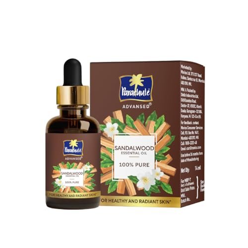 Parachute Advansed Sandalwood Essential Oil, 14ml| 100% Pure | For Healthy, Radiant Skin | Skin‑Soothing | Calming & Skin‑Brightening Aroma care