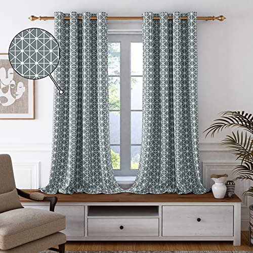 Story@Home Cotton Window Curtains 5 Feet Long 2 Piece | Bohemian Cotton Curtain | Abstract Printed | Light Filtering Curtains for Living Room | (116 x 152 cm, Grey & White) | Perfect for Home Decor