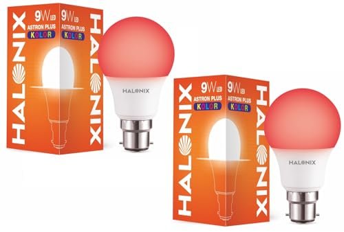 HALONIX LED BULB ASTRON PLUS 9W B22 RED PACK 2