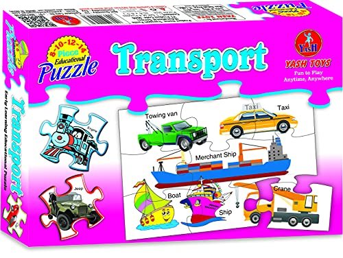 SMART PICKS Educational Transport Vehicle Puzzle for Kids, Includes 8-14 Pieces of Fun Puzzle (Transport)