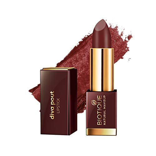 Biotique Natural Makeup Diva Pout Lipstick, Cinnabar Tease, 4g