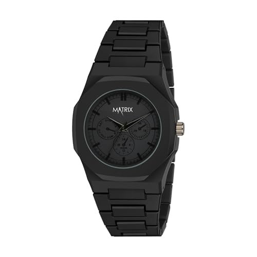 Matrix Arabian | Aura Dial & Polycarbonate Strap Analog Watch for Men & Boys (Black) (Black-Numbers)