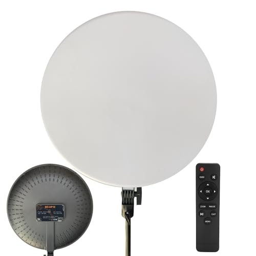 Eloies® BD-HP19 Flat Round Panel Light for Photography and Videography (19 Inch Big Size, 80 Watt) | Continuous Lighting with 3200K – 6500K | Brightness Adjustable with Remote Control