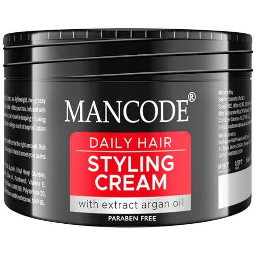 Mancode Hair Styling Cream For Men – 100 gr | For Daily Use Style & Nourishment | Non-sticky, Non-oily | Paraben & Sulphate FREE | Itch Free Daily Hair Cream | UV Protect & Care | Soft & Manageable Hair