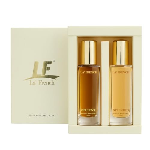 La French Unisex Perfume Gift Set Opulent & Splendid | Long Lasting Eau De Parfum | Perfume for Men & Women | Premium Travel Size Perfumes | Set 2x20ml | Fragrance Set