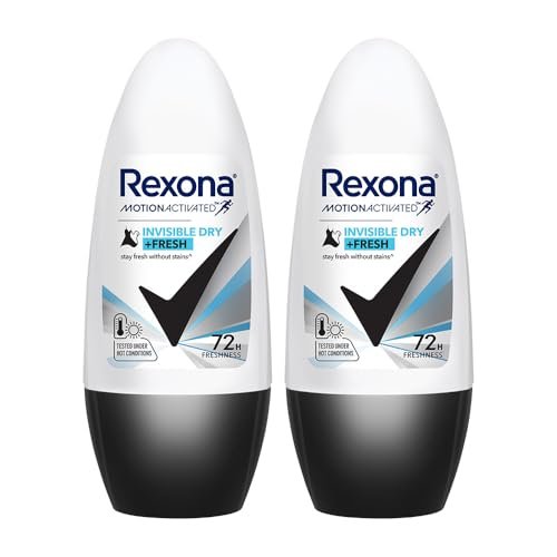 Rexona Motion Activated Roll-On | Invisible Dry Underarm Deodorant for Women | up to 72Hr odour control | 45 ML (Pack of 2)