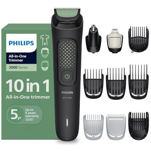 Philips India’s No.1 Men’s Trimmer* | Long-lasting Performance | All-in-One Grooming Kit- Face, Hair, Body, Private Parts | Ear/Nose, Detail trimmer attachment | 90min runtime | 5yr warranty* | MG3941