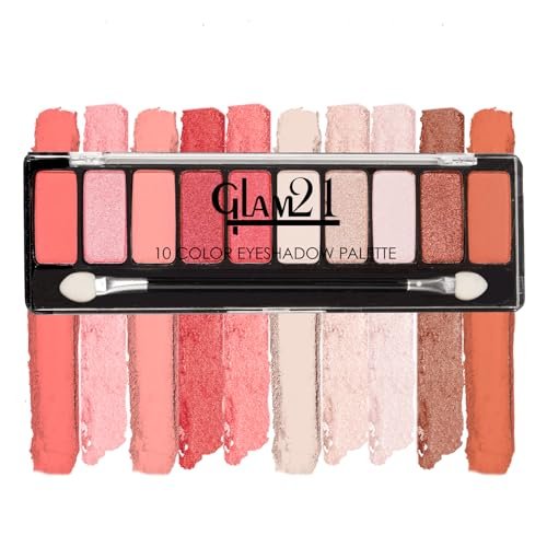 Glam21 Floral beauty 10 Color Eyeshadow Palette |Long-Lasting | Smudge Free | Long Wearing And Easily Blendable Eye Makeup Palette Matte, Shimmery And Metallic Finish Floral beauty