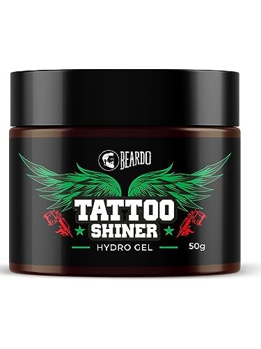 Beardo Tattoo Shiner Gel, 50g | Hydro Gel Heals & Maintains Tattoo Ink | Tattoo Gel for Men with Almond Oil & Turmeric Extract | Brightens & Shines Tatoo for Men