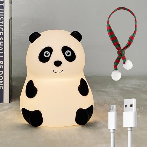 MILONI USA Cute Panda Night Light, Led Squishy Animal Lamp, Dimmable Nightlight for Room Decor