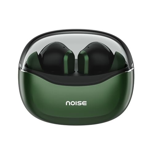 Noise Buds VS601 Wireless Earbuds, Bluetooth Earbuds with 50H Playtime, Quad Mic ENC for Clear Calls, 10mm Drivers, Dual Device Pairing, Transparent Case Design, Deep Bass, BT v5.3 (Emerald Green)