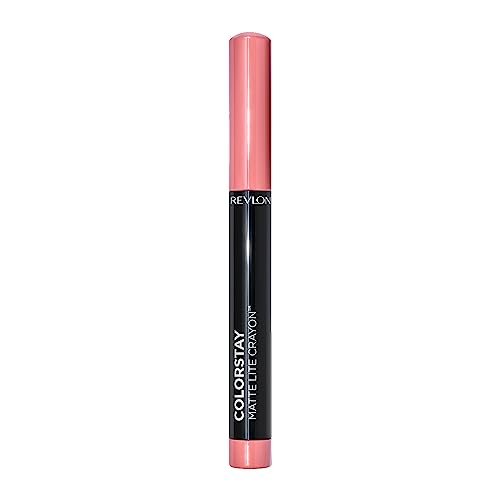 REVLON Colorstay Matte Lite Crayon Lipstick, Ultra-Precise Tip with built in Sharpner, Bold Color in Comfortable, Non-Drying Matte Formula, Water-Resistant Non-Drying Lipcolor Tread Lightly – (001)