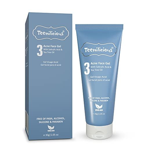 Teenilicious Acne Face Gel With 2% Salicylic Acid & Tea Tree Oil | Acne Face Gel For Men & Women | Face Gel For Blackheads & Whiteheads | For Oily Skin To Clear Skin Pores – 30gm