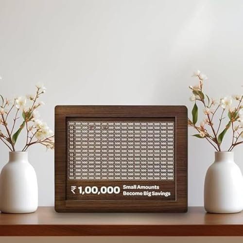 Money Saving Box for Adult and Kids 1 Lakh Wooden Piggy Bank: Premium Money Saving Box for Adults, Girls, and Kids – Saving Box for Women, Men with Number Display – Stylish Kiddy Money Bank