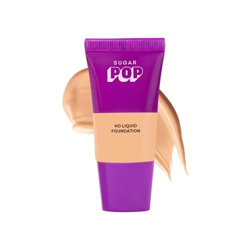 SUGAR POP HD Liquid Foundation Tube with SPF 30 | Lasts upto 16hrs | Full Coverage | Water-Resistant | Matte Finish | 18ml – 09 Peanut