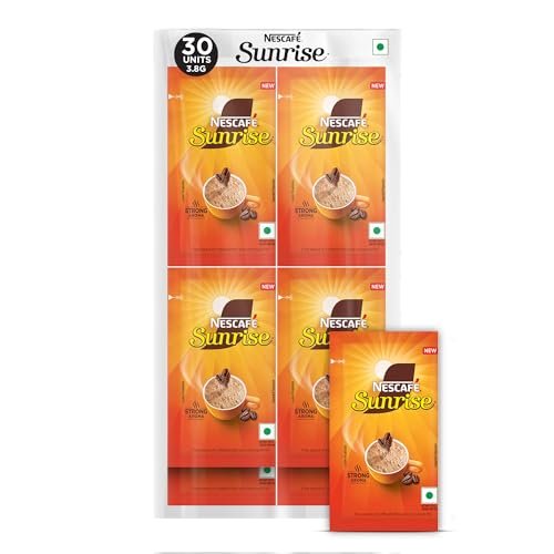 Sunrise Instant Coffee Powder by Nescafé | Strong Aroma for the Perfect Start to Your Day | Coffee Chicory-Mix | Pack of 30 Sachets, 3.8g each, 114g