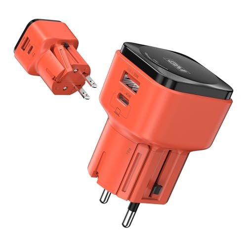 GM Travelease Lite 45Watt Type C & A Universal Travel Adapter with Lightning Fast Charging | 1Mtr 60W Cable Free | Surge & Overheat Protection | Charging for MacBook, iPhones & Android