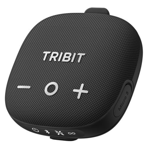 Tribit StormBox Micro 3 Bluetooth Speaker Wireless with 13W XBass Sound, IP68 Waterproof Speaker for 24H Playtime, TWS Pairing, Bluetooth 6.0, Portable Speaker for Bike/Golf/Traveling, Black
