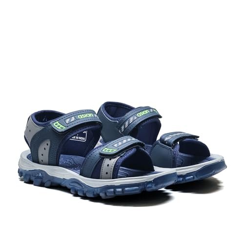 Asian Mens VIRAT-04 Casual Sandals with adjustable velcro closure for easy wear with flexible fitting and trendy and stylish looks with unique sole design | ideal for everyday use for mens as well as boys,UK 9