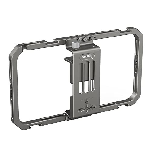SMALLRIG Universal Phone Video Rig for iPhone for Samsung for Huawei, Universal Phone Cage Vlogging Rig, Aluminum Alloy Filmmaking Rig for Videomaker Videographer – 2791B