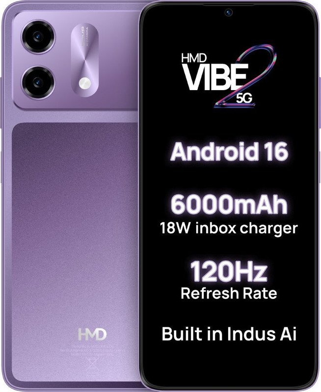HMD VIBE2 5G (Cosmic Lavender, 128 GB)(6 GB RAM)