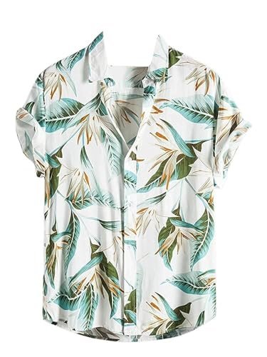 Leriya Fashion Men’s Casual Cotton Shirt – Button Down Summer Shirt’s for Men | Lightweight Textured Fabric | Perfect for Daily & Weekend Wear White