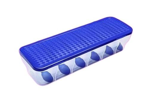 TRISUL Plastic 6 Section Vegetable/Pickle/Dal/Spice/Masala/Grocery/Dry Fruits Multi-Purpose Use for 6 Section Container Set of 1-2500 ML(1PIS + Blue+ SIX Section)/34_TR3181