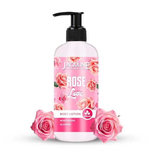 JAQULINE USA Body Lotion for Men and Women | Tones and Soothes Skin | Provides Intense Nourishment | Suitable for All Skin Types |Rose Love,250ml