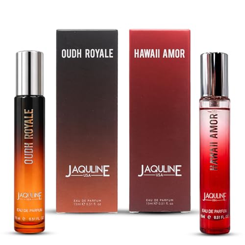 JAQULINE USA Island & Royal Collection | Mini Pocket Long Lasting Perfume Combo | Gift Set | For Men Women – 15ml x 2